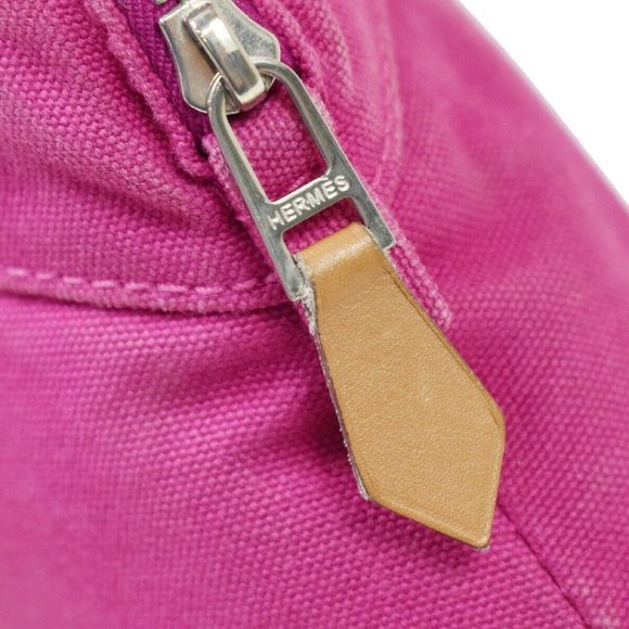 Hermes Fuchsia Pink Bolide Mini Pouch Cosmetic Cotton Canvas - Picture 7 of 13